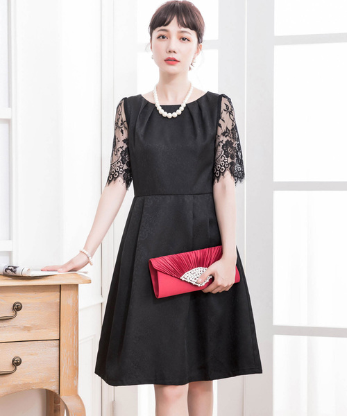 DRESS STAR ドレス 結婚式ワンピースレーススリーブワンピースドレス - 画像 (2)