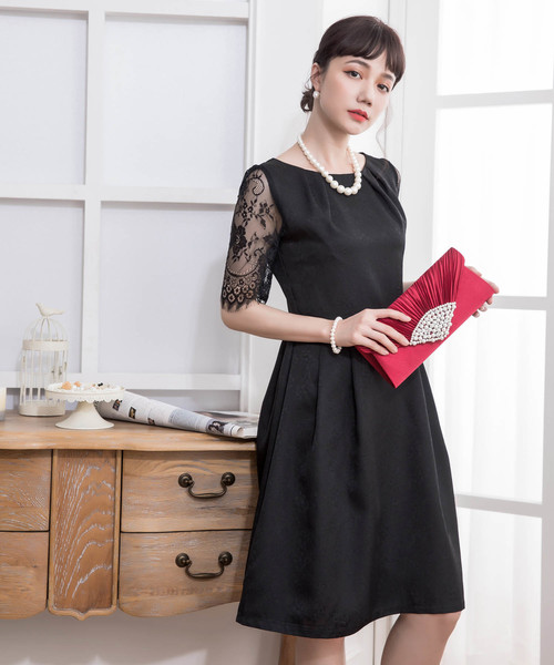 DRESS STAR ドレス 結婚式ワンピースレーススリーブワンピースドレス - 画像 (9)