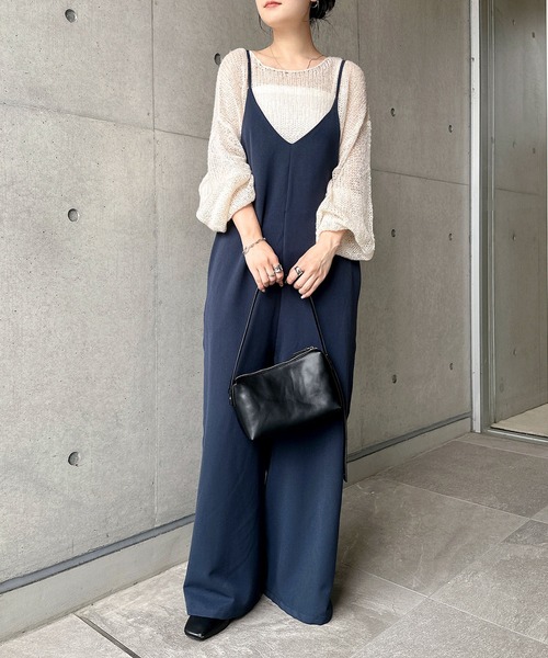 andme サロペット オーバーオール 「3サイズ展開」きれいめツイルワイドキャミサロペット レディース - 画像 (8)