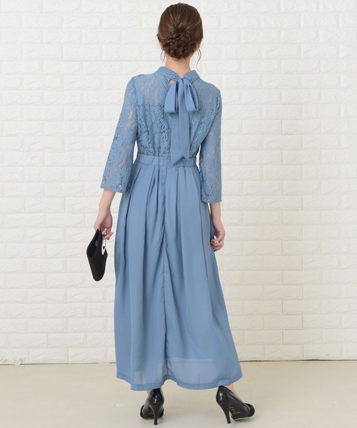 Lace Ladies ドレス フィッシュテール レース袖 ワンピースドレス - 画像 (8)