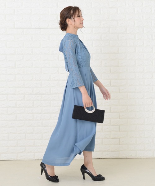 Lace Ladies ドレス フィッシュテール レース袖 ワンピースドレス - 画像 (9)