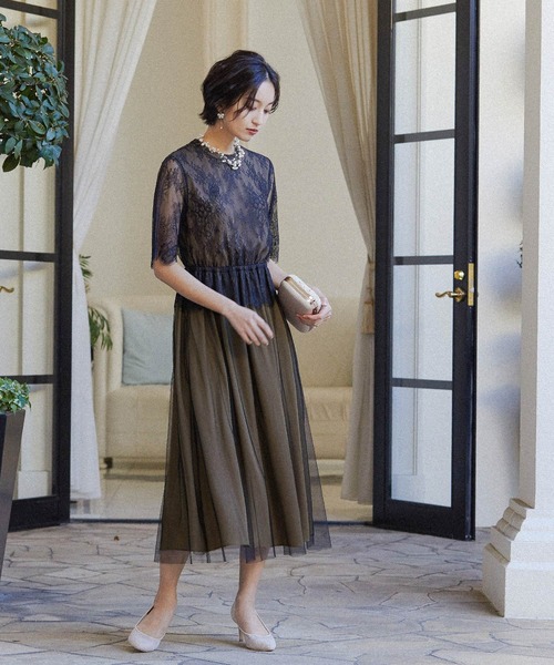 niana ドレス スカラップレースパーティードレス - 画像 (7)