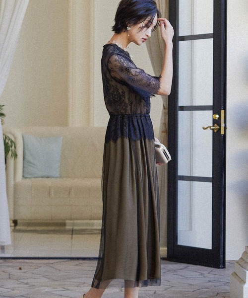 niana ドレス スカラップレースパーティードレス - 画像 (8)