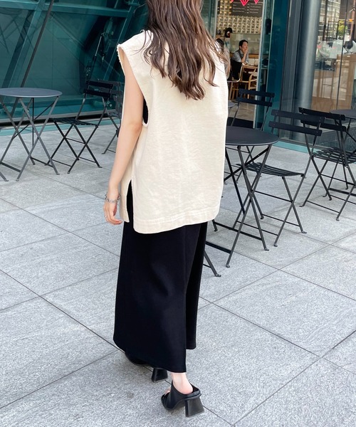 Discoat ベスト ジレ 「WEB限定」USコットンフリンジ深Vベスト レディース - 画像 (7)