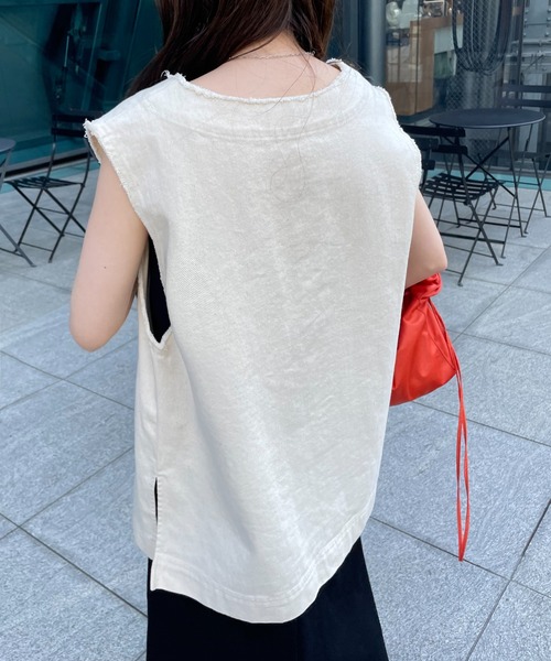 Discoat ベスト ジレ 「WEB限定」USコットンフリンジ深Vベスト レディース - 画像 (9)