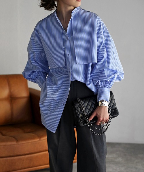 Bonjour Sagan ブラウス シャツ フライヨークストライプシャツ レディース