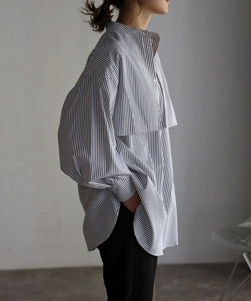 Bonjour Sagan ブラウス シャツ フライヨークストライプシャツ レディース - 画像 (2)