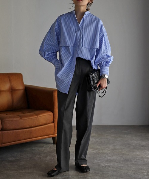 Bonjour Sagan ブラウス シャツ フライヨークストライプシャツ レディース - 画像 (6)