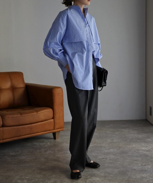 Bonjour Sagan ブラウス シャツ フライヨークストライプシャツ レディース - 画像 (8)