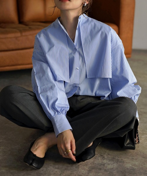 Bonjour Sagan ブラウス シャツ フライヨークストライプシャツ レディース - 画像 (5)