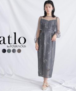 atlo ワンピース 体型カバー フォーマルドレス 大きいサイズ 結婚式 小柄 小さいサイズ ドレス 韓国 フォーマル パーティードレス 20代 30代 40代 50代 お呼ばれ 上品