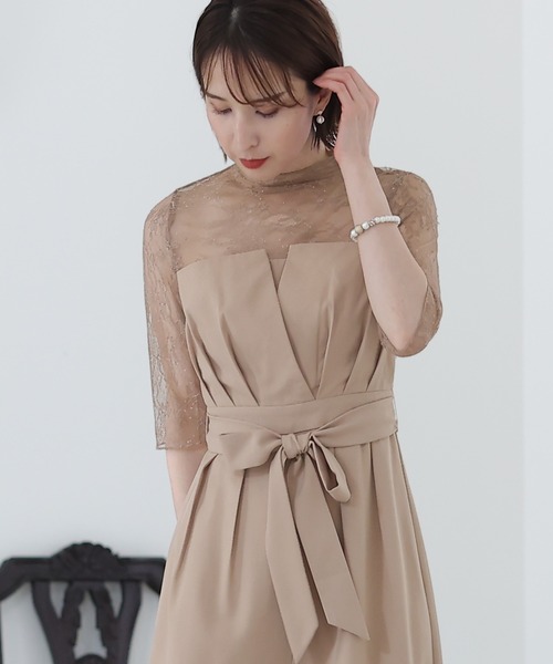 PourVous パンツドレス テーパードパンツフォーマルお呼ばれロング丈&結婚式ビスチェオールインワン パーティー オケージョンドレス 七五三 ママ お - 画像 (2)