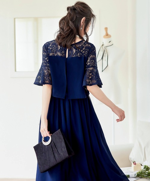 Cinderella ドレス ロングドレス 結婚式 パーティー ワンピース ロング丈 大きいサイズ マタニティ フォーマル レース フリル マキシ きれいめ - 画像 (6)