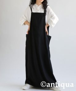 antiqua サロペット オーバーオール ビッグポケットサロペットスカート レディース