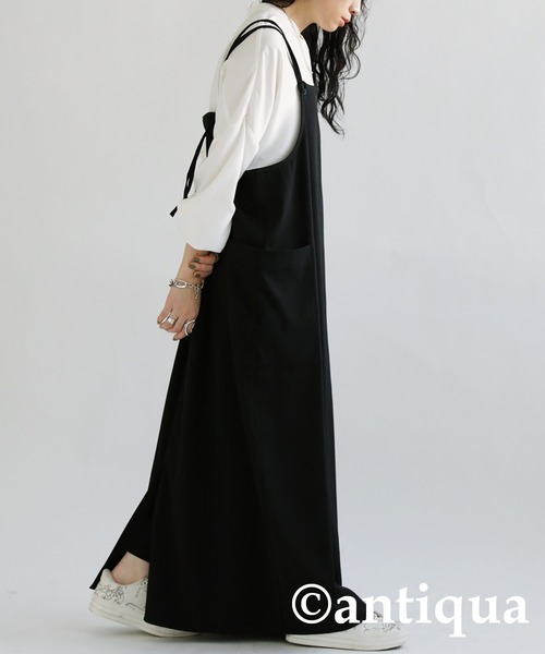 antiqua サロペット オーバーオール ビッグポケットサロペットスカート レディース - 画像 (5)