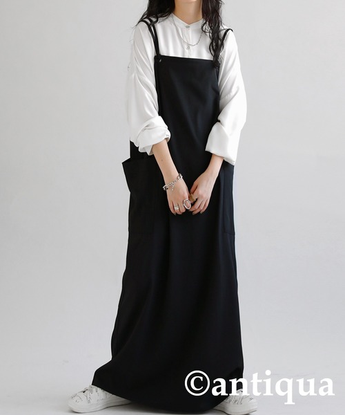 antiqua サロペット オーバーオール ビッグポケットサロペットスカート レディース - 画像 (4)