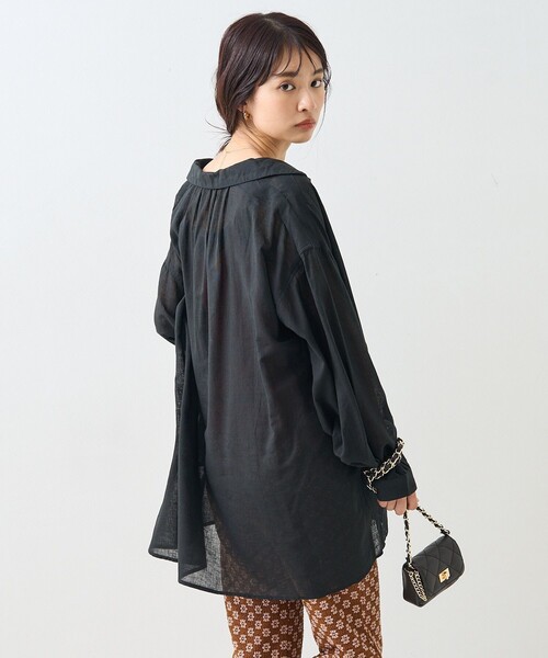 FREAK'S STORE ブラウス シャツ インド 丸襟 スモック レディース - 画像 (9)