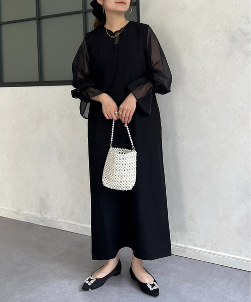 prose verse ドレス 「ON・OFF使える」シアーブラウスセットキーネックワンピース - 画像 (2)