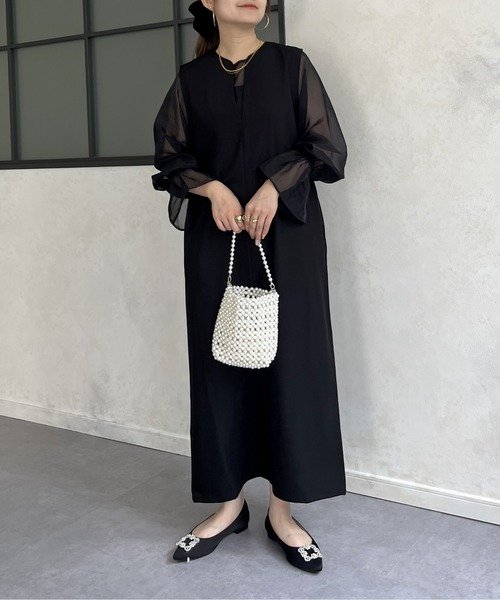 prose verse ドレス 「ON・OFF使える」シアーブラウスセットキーネックワンピース - 画像 (6)