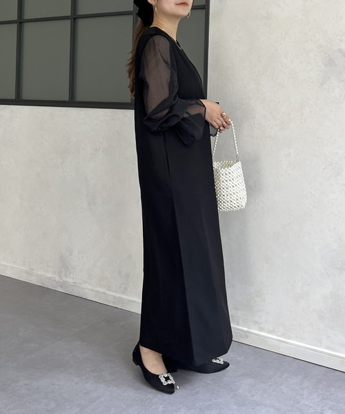 prose verse ドレス 「ON・OFF使える」シアーブラウスセットキーネックワンピース - 画像 (8)