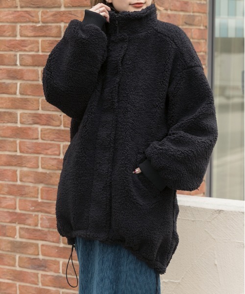 ad thie ブルゾン アウター スタンドカラー モンスターボアジャケット レディース - 画像 (3)