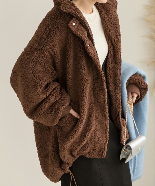 ad thie ブルゾン アウター スタンドカラー モンスターボアジャケット レディース - 画像 (4)