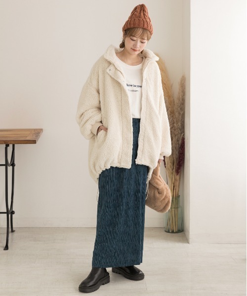 ad thie ブルゾン アウター スタンドカラー モンスターボアジャケット レディース - 画像 (6)