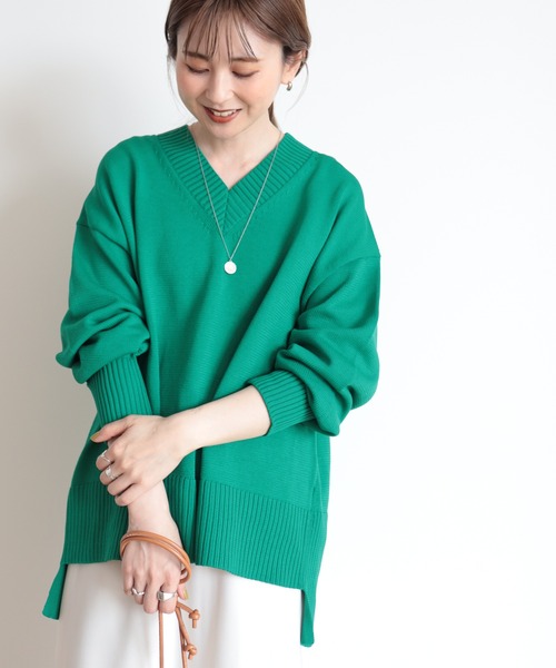 AMERICAN HOLIC ニット セーター エコカルットVネックプルオーバー「エコ・軽い・ニット」 レディース - 画像 (4)