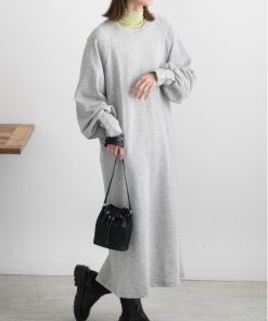 ad thie ワンピース ボタンデザイン ボリュームスリーブワンピース