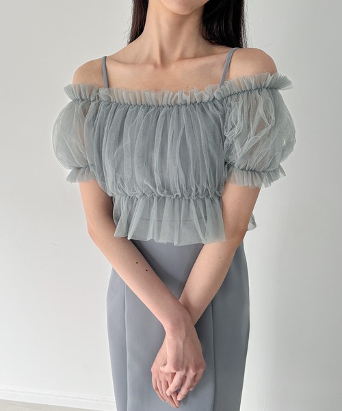 JUNOAH ワンピース 「選べる」チュールビスチェ+キャミワンピースset(Iライン/フレア)「高身長サイズMT/低身長サイズS有り」 - 画像 (9)