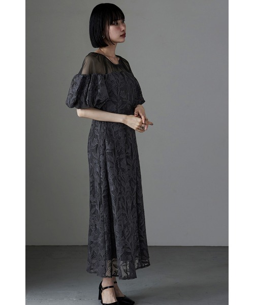 etoll. ドレス パフオフショルダーレースドレス - 画像 (7)