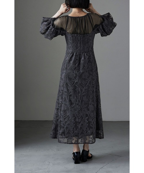 etoll. ドレス パフオフショルダーレースドレス - 画像 (8)