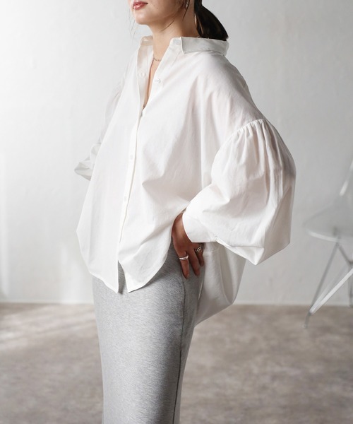 Bonjour Sagan ブラウス シャツ ボリュームスリーブコットンブラウス レディース - 画像 (2)