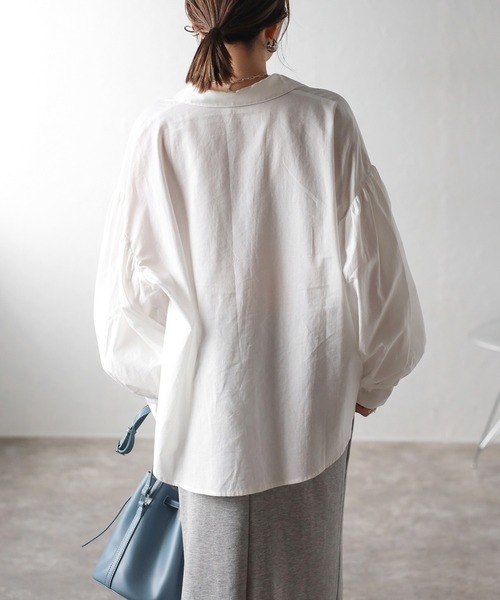 Bonjour Sagan ブラウス シャツ ボリュームスリーブコットンブラウス レディース - 画像 (8)