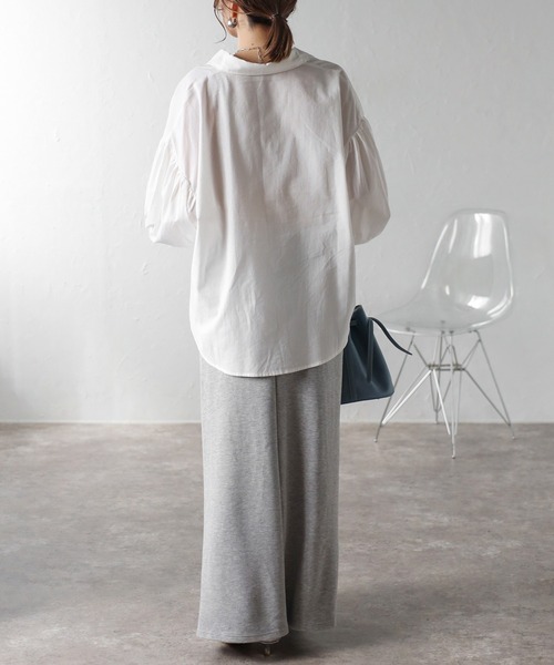 Bonjour Sagan ブラウス シャツ ボリュームスリーブコットンブラウス レディース - 画像 (9)