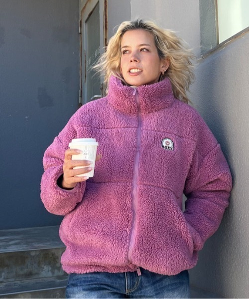 ROXY ブルゾン アウター BETTER THAN THE SUN/ロキシードローコード付きモコモコボアブルゾン レディース - 画像 (4)