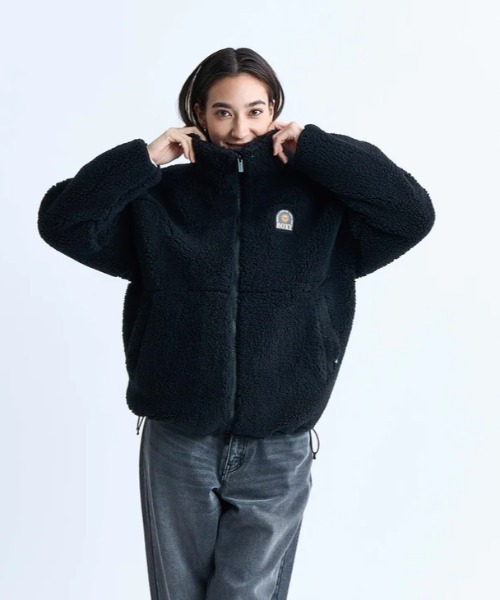 ROXY ブルゾン アウター BETTER THAN THE SUN/ロキシードローコード付きモコモコボアブルゾン レディース - 画像 (3)