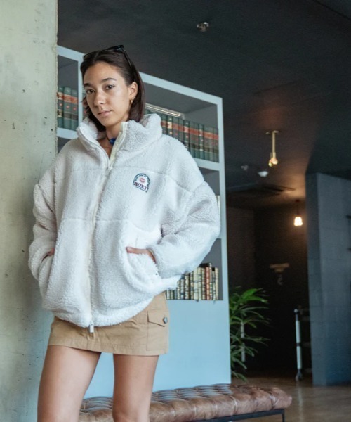 ROXY ブルゾン アウター BETTER THAN THE SUN/ロキシードローコード付きモコモコボアブルゾン レディース - 画像 (6)