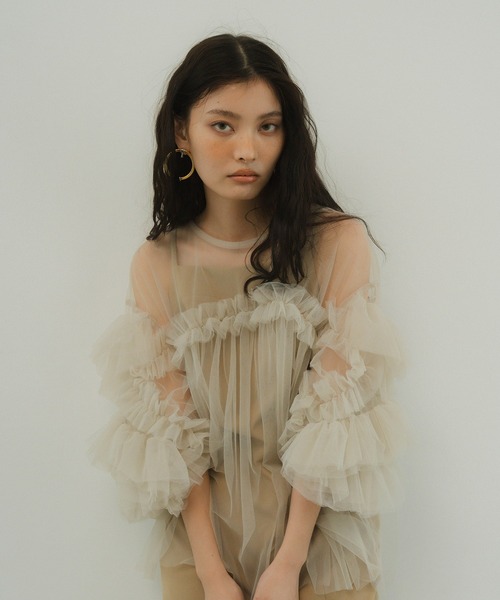 ANDRESD ドレス 「ZOZO限定アイテム」 カッティングカーブドレス・デコラティブチュールトップス / cutting curve dress ・ decora - 画像 (2)