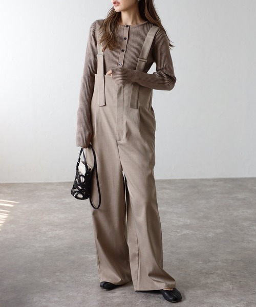 Bonjour Sagan サロペット オーバーオール ハイウエストワイドサロペット レディース - 画像 (3)