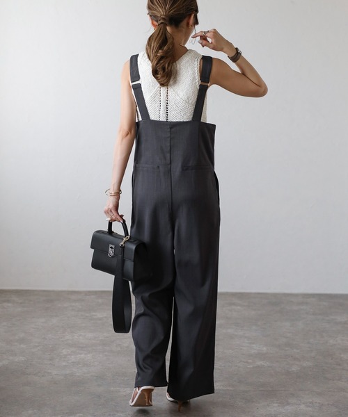 Bonjour Sagan サロペット オーバーオール ハイウエストワイドサロペット レディース - 画像 (7)