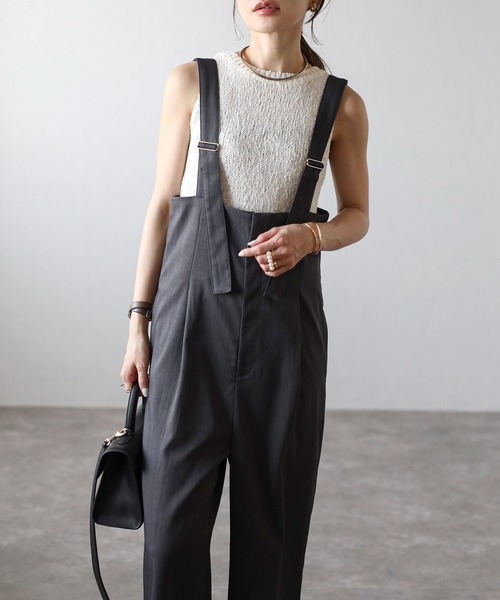 Bonjour Sagan サロペット オーバーオール ハイウエストワイドサロペット レディース - 画像 (9)