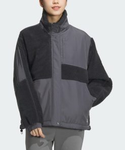 adidas ブルゾン アウター ワーディング ルーズフィット ボア フルジップアップジャケット/ アディダス レディース