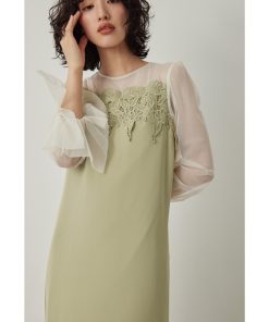 niana ドレス ケミカルレース変形ベルスリーブIラインドレス 結婚式 成人式 同窓会 パーティードレス オケージョンドレス お呼ばれワンピース