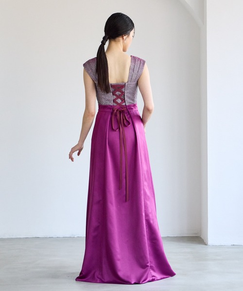 AIMER ドレス 「WEB限定」2WAYラメニット×サテンスレンダーロングドレス - 画像 (9)