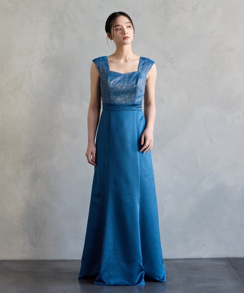 AIMER ドレス 「WEB限定」2WAYラメニット×サテンスレンダーロングドレス - 画像 (5)