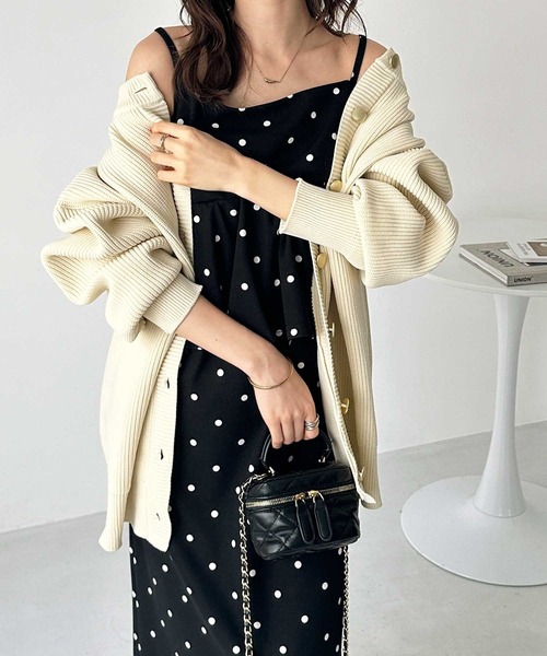 GeeRA ワンピース 「新色追加/S-LL展開」 1枚で旬スタイルが完成!細見えペプラムキャミワンピース - 画像 (3)