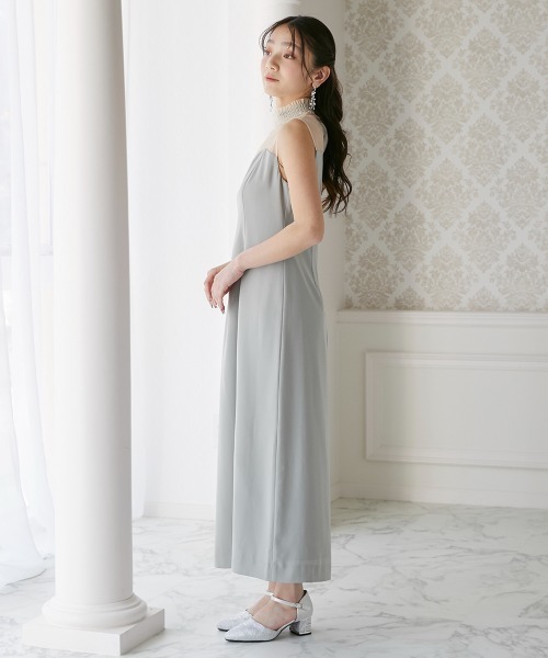 Jolie et ドレス シャーリングフリルビスチェ+ノースリーブワンピースドレス - 画像 (5)