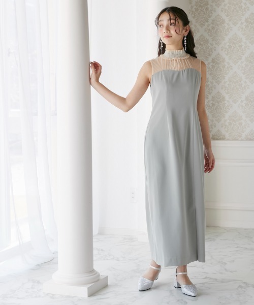 Jolie et ドレス シャーリングフリルビスチェ+ノースリーブワンピースドレス - 画像 (7)