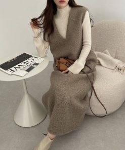 andme 「andme」 ノースリーブワンピース L モカ レディース